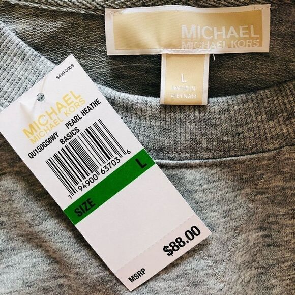 NWT: Michael Kors Ruffle Bottom Sweatshirt - Picture 9 of 9